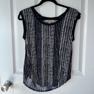 Loft Blue and White Sleeveless Top